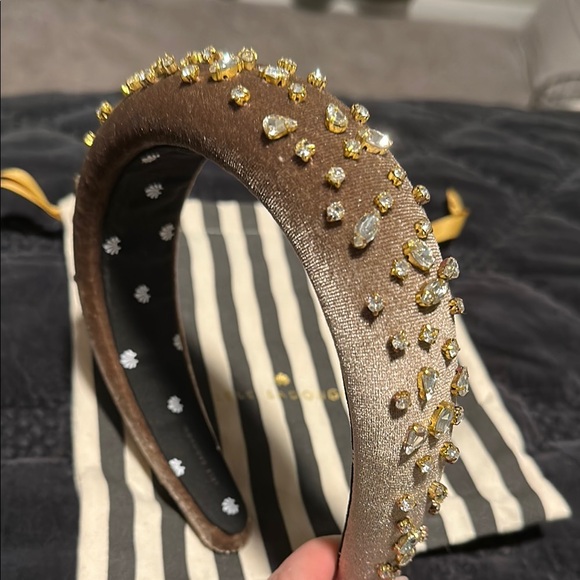 Lele Sadoughi Brown Velvet Headband - Picture 2 of 3